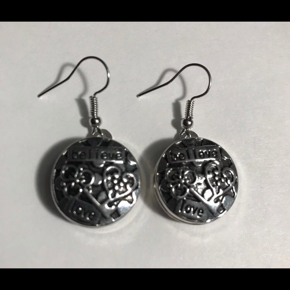 NWT - Believe & Love Hook Earrings - Picture 2 of 3